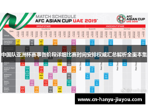 中国队亚洲杯赛事各阶段详细比赛时间安排权威汇总解析全面本集